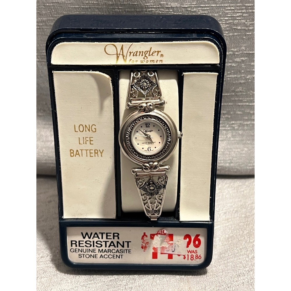 Wrangler for Women Silver Tone Marcasite Accent Quartz Watch Water Resistant New